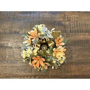 Vintage Plastic Faux Flower Candle Holder